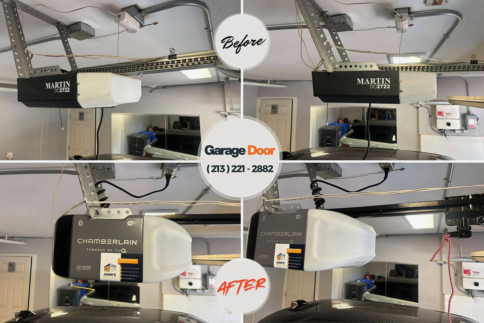 Before and after: garage door repair Metzger, OR